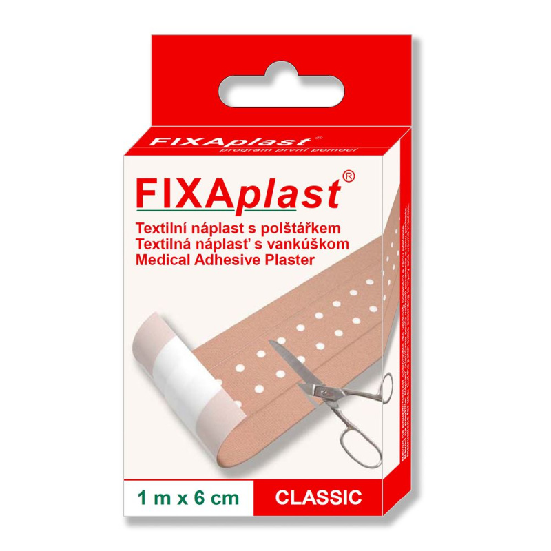 FIXAPLAST Classic nedělená s polštářkem 1 m x 6 cm