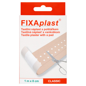 FIXAPLAST Classic náplast textilní s polštářkem 1 m x 8 cm