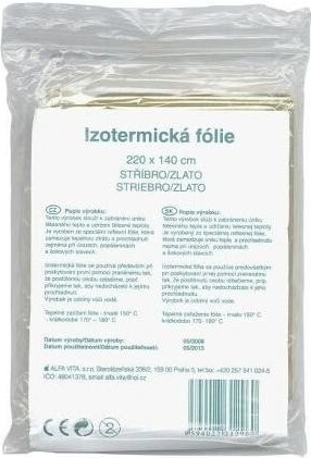 FIXAPLAST Izotermická folie stříbro/zlato 220 x 140 cm
