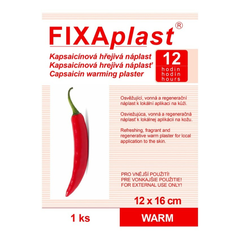 FIXAplast WARM kapsaicinová hřej.nápl.12x16cm 1ks