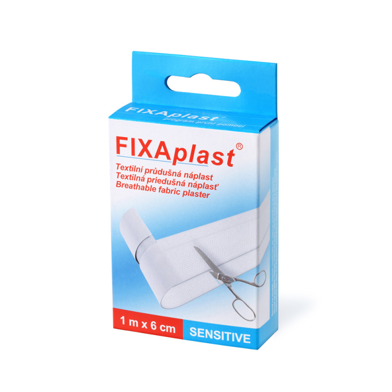 FIXAPLAST Sensitive textilní průdušná náplast 1 m x 6 cm