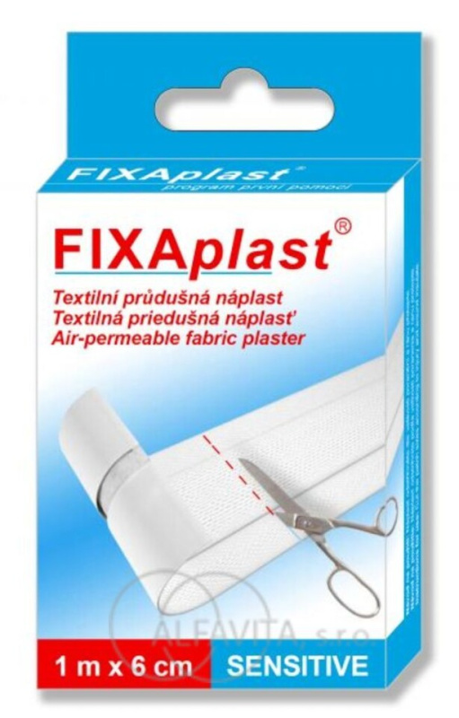 FIXAPLAST Sensitive textilní průdušná náplast 1 m x 6 cm