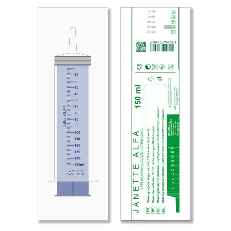JANETTE ALFA stříkačka lavážní sterilní 150ml