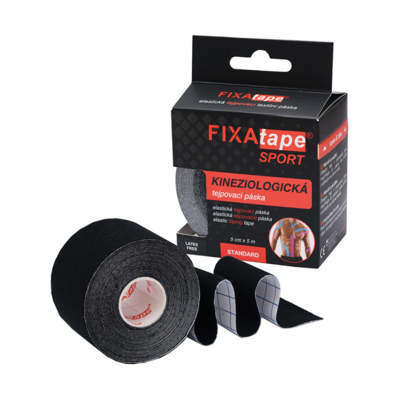 FIXAPLAST Fixatape sport standard tejpovací páska 5 cm x 5m černá 1 ks
