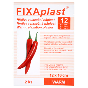 FIXAPLAST WARM kapsaicinová hřejivá náplast 12 x 16 cm 2 kusy