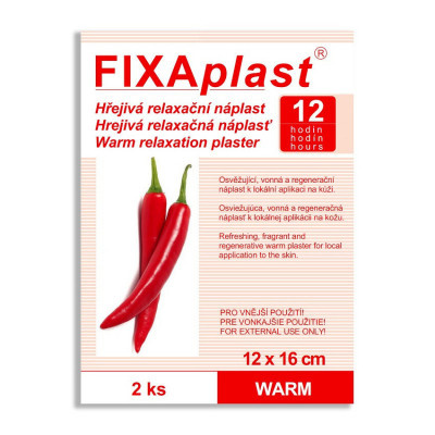 FIXAPLAST WARM kapsaicinová hřejivá náplast 12 x 16 cm 2 kusy