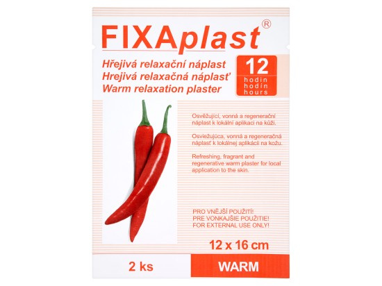 FIXAPLAST WARM kapsaicinová hřejivá náplast 12 x 16 cm 2 kusy