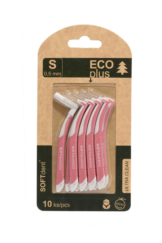 SOFTDENT ECO Mezizubní kartáček zahnutý 0,5 mm 10 ks