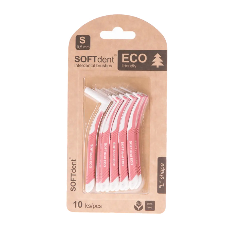 SOFTDENT ECO Mezizubní kartáček zahnutý 0,5 mm 10 ks