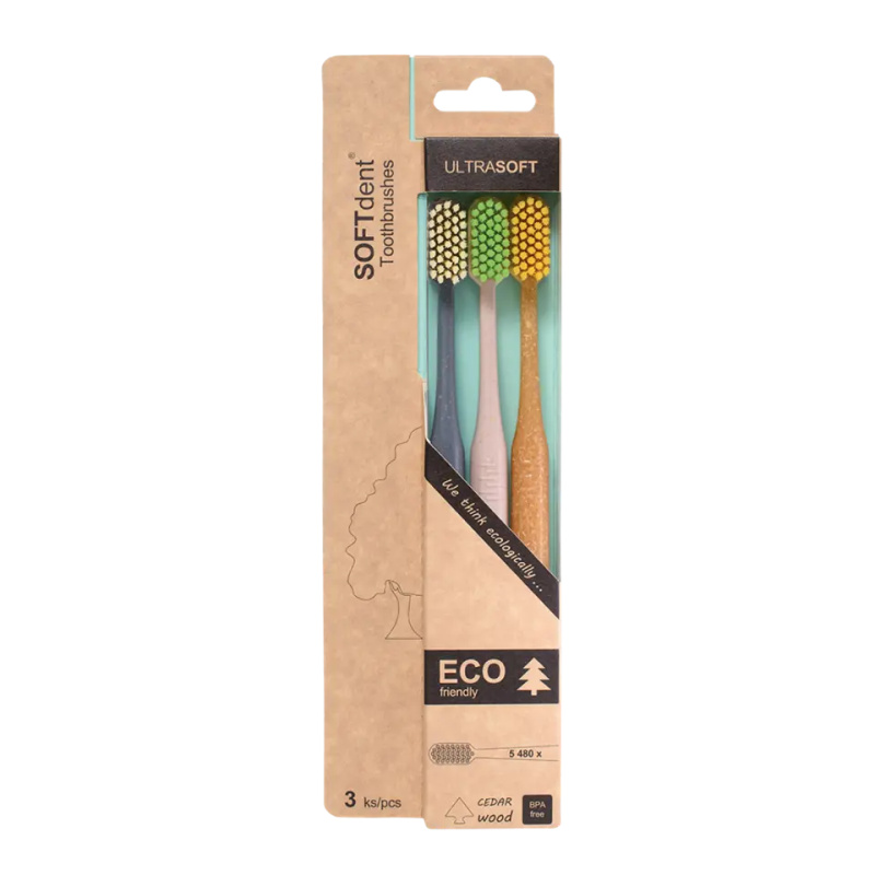 SOFTdent ECO Ultra Soft zubní kartáček 3 ks