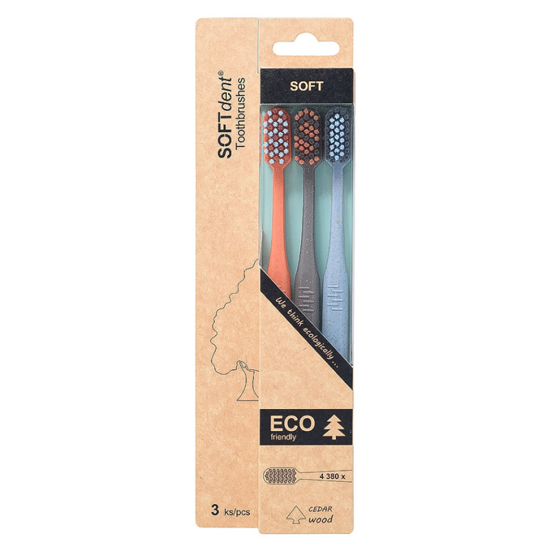 SOFTdent ECO Soft zubní kartáček 3 ks