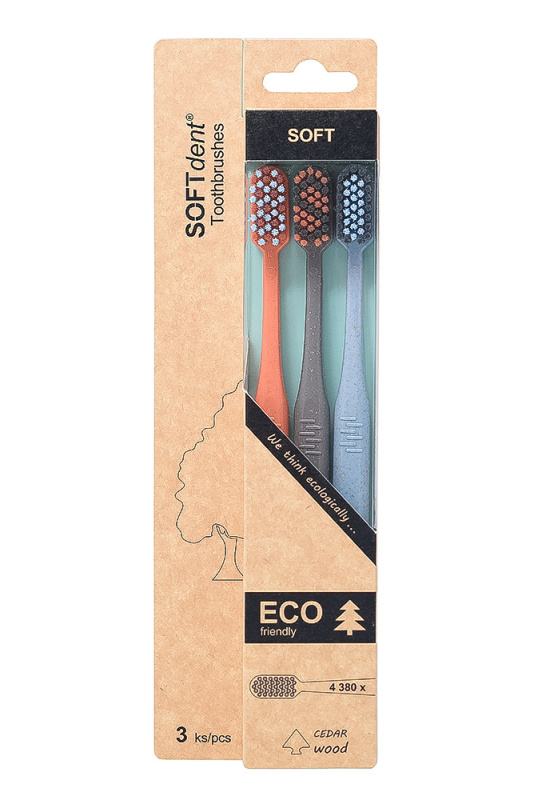 SOFTdent ECO Soft zubní kartáček 3 ks