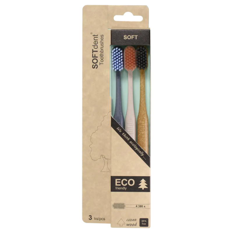 SOFTdent ECO Soft zubní kartáček 3 ks