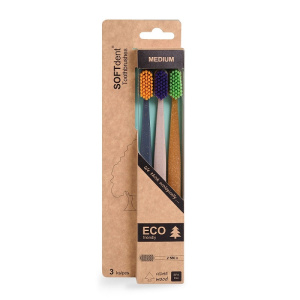 SOFTdent ECO Medium zubní kartáček 3 ks