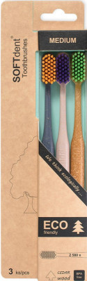 SOFTdent ECO Medium zubní kartáček 3 ks