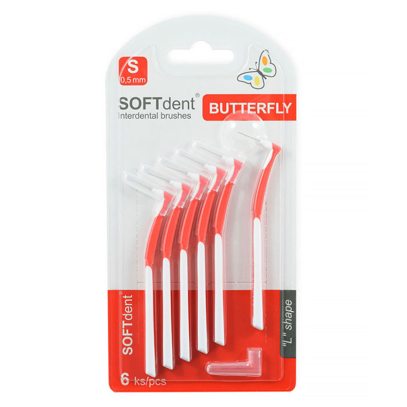 SOFTdent Butterfly S mezizubní kartáček 0,5 mm 6 ks