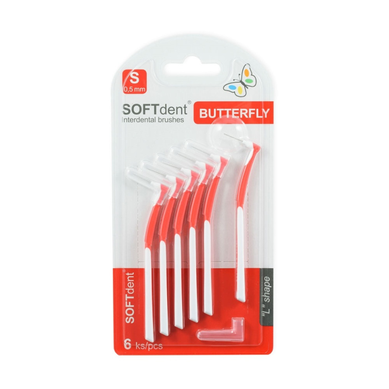 SOFTdent Butterfly S mezizubní kartáček 0,5 mm 6 ks