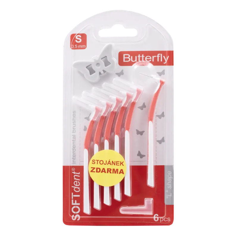 SOFTdent Butterfly S mezizubní kartáček 0,5 mm 6 ks
