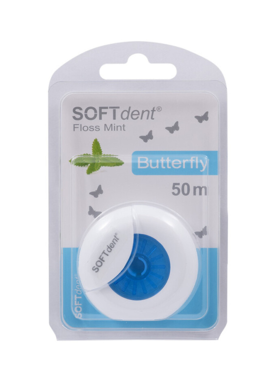 SOFTDENT Butterfly Dentální nit s mátou 50 m
