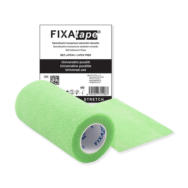 FIXAPLAST Fixatape stretch samofixační obinadlo 7,5 cm x 450 cm zelené 1 kus