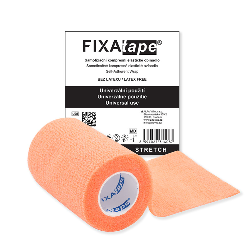 FIXAPLAST Fixatape stretch samofixační obinadlo 7,5 cm x 450 cm oranžové 1 kus
