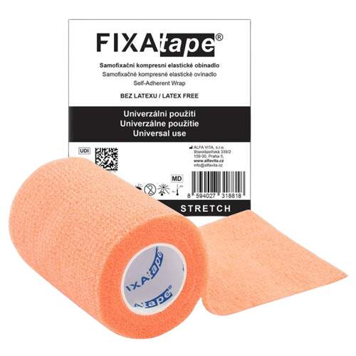 FIXAPLAST Fixatape stretch samofixační obinadlo 7,5 cm x 450 cm oranžové 1 kus