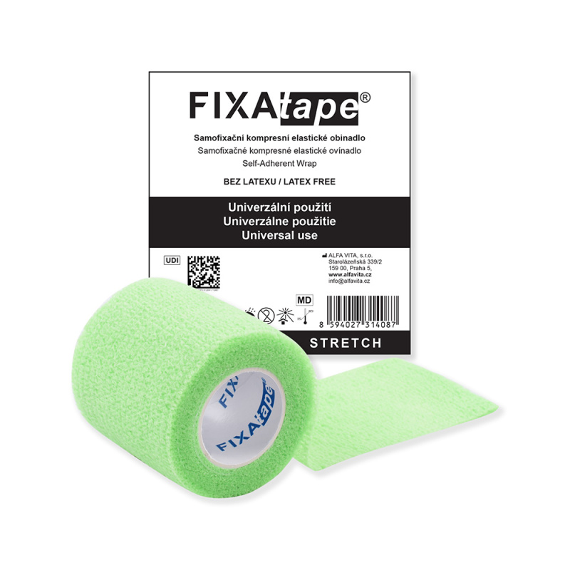 FIXAPLAST Fixatape stretch samofixační obinadlo 5 cm x 450 cm zelené 1 kus