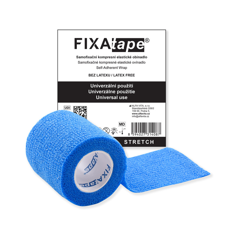 FIXAPLAST Fixatape stretch samofixační obinadlo 5 cm x 450 cm modré 1 kus