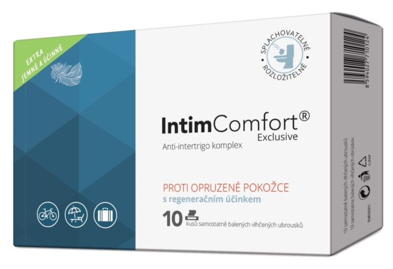 IntimComfort 10 kapesníčků anti-intertrigo komplex