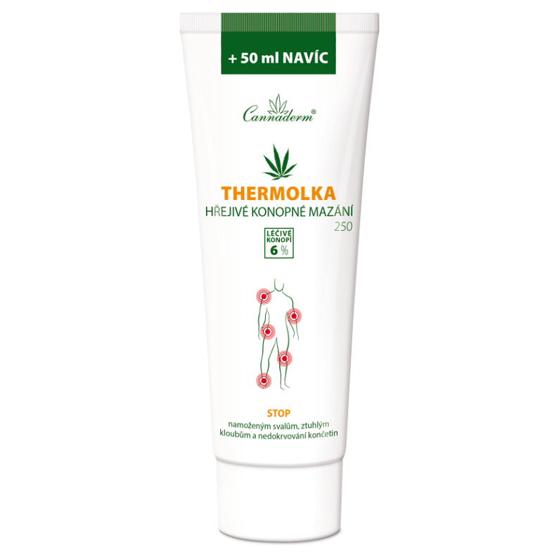 Cannaderm Thermolka hřejivé konopné mazání, 250 ml
