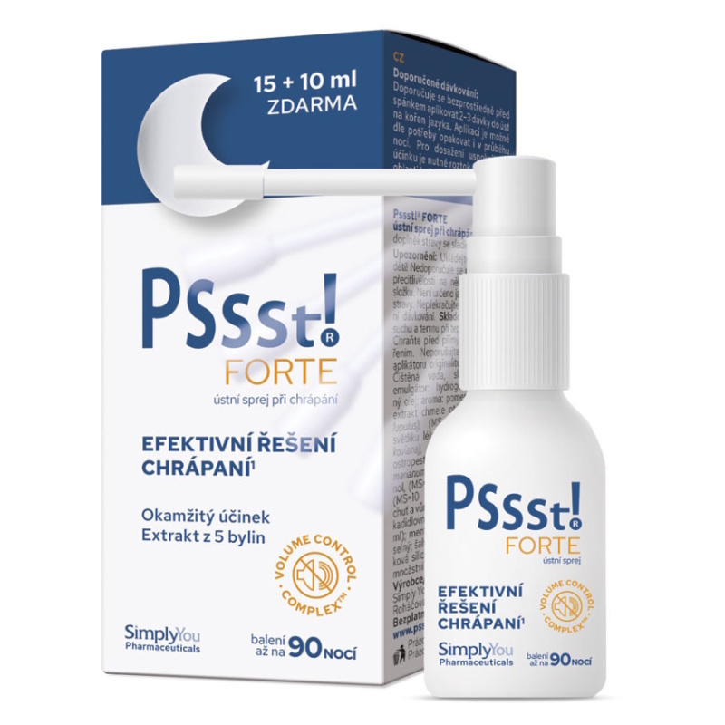 Pssst! FORTE ústní sprej při chrápání 15+10 ml