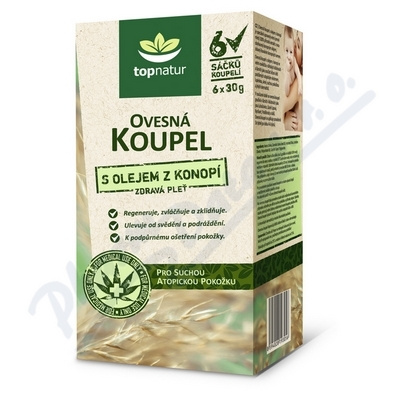TOPNATUR Ovesná koupel s olejem z konopí 6x30 g