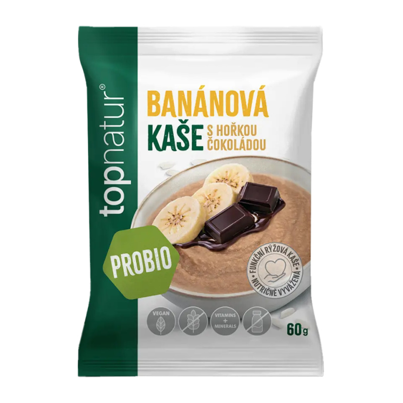 Topnatur Probio kaše Banán s čokoládou, 60 g