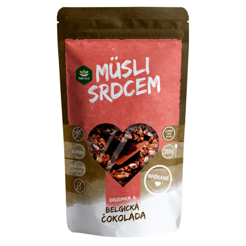 TOPNATUR Müsli srdcem Belgická čokoláda&Brusinky 350 g