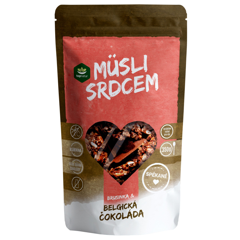 TOPNATUR Müsli srdcem Belgická čokoláda&Brusinky 350 g