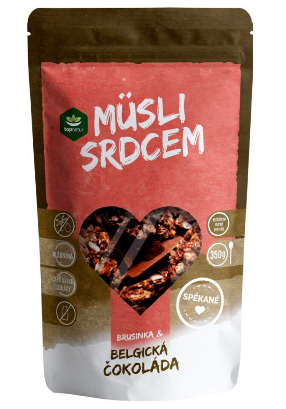 TOPNATUR Müsli srdcem Belgická čokoláda&Brusinky 350 g