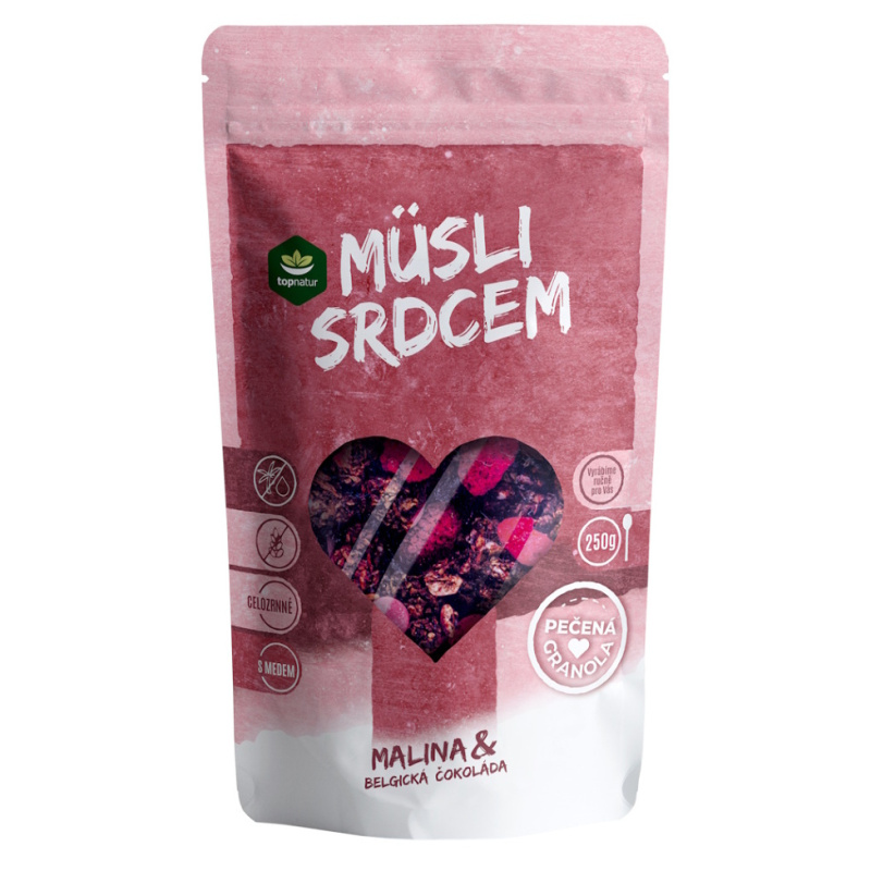 TOPNATUR Müsli srdcem malina & belgická čokoláda 250 g