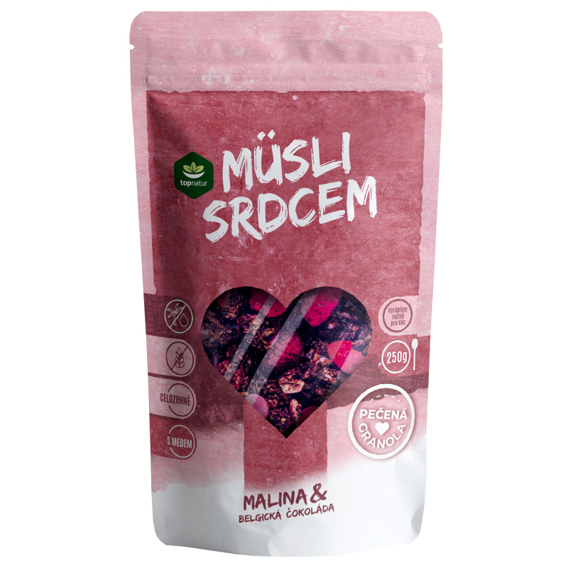 TOPNATUR Müsli srdcem malina & belgická čokoláda 250 g