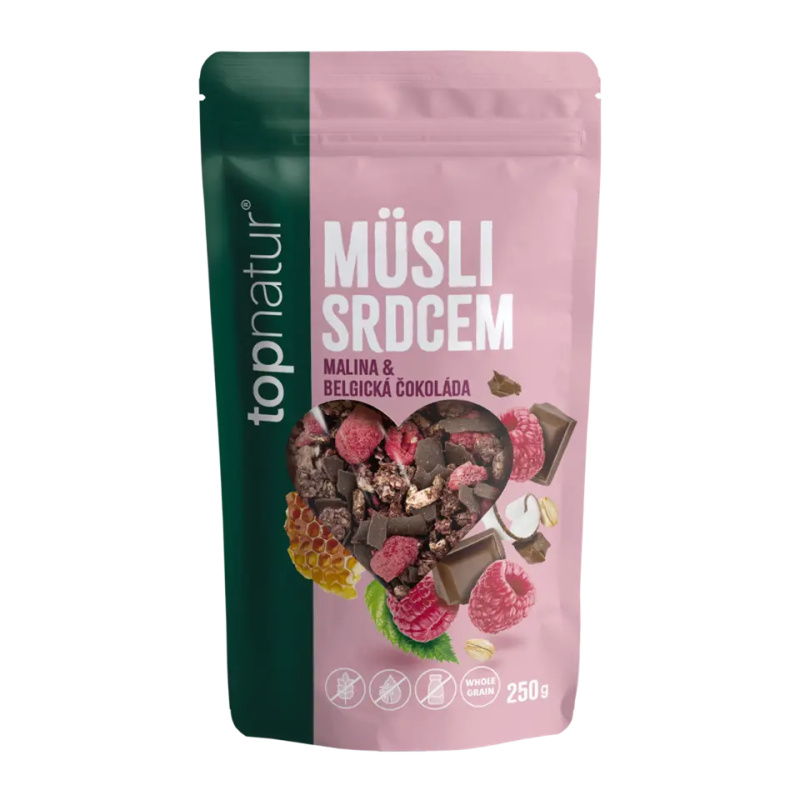 TOPNATUR Müsli srdcem malina & belgická čokoláda 250 g