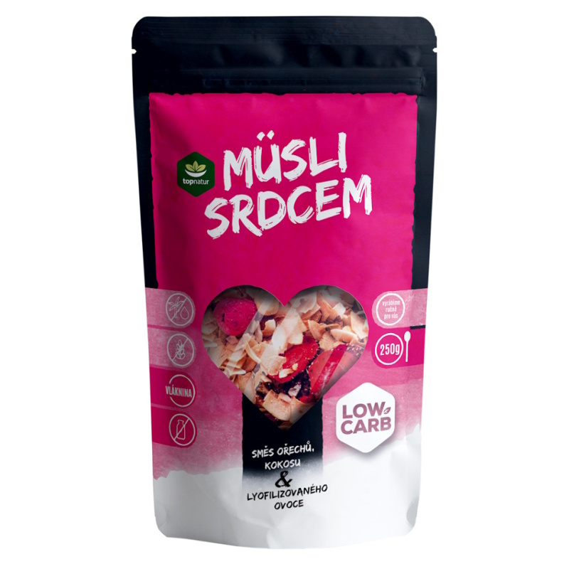 TOPNATUR Müsli srdcem Low Carb mix 250 g