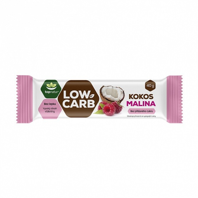TOPNATUR Tyčinka Low carb kokos malina 40 g