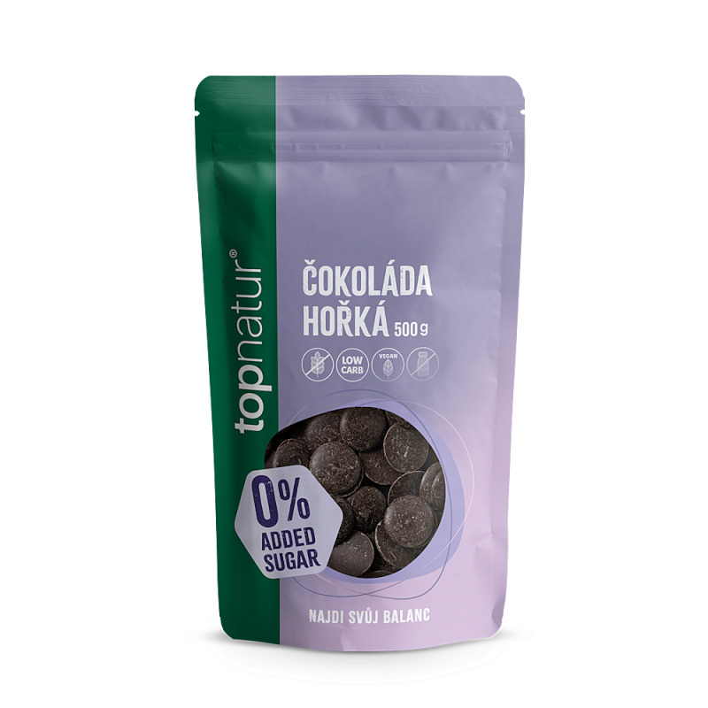 TOPNATUR Čokoláda hořká bez přidaného cukru 500 g