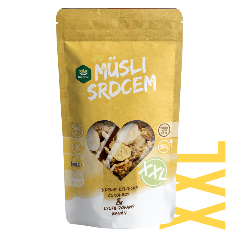 Topnatur Müsli Trio čokolády a banán XXL, 500 g
