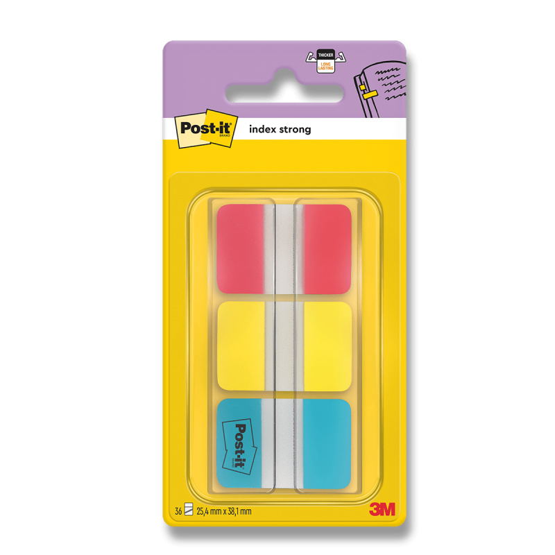 Záložky Post-it supersilné, červená/žlutá/modrá