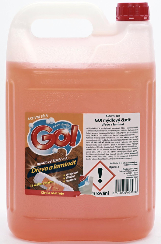 Čisticí prostředek na nábytek a podlahy GO! - mýdlový, 5 l