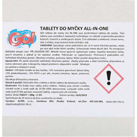 Alter GO! All-in-One 5v1 tablety do myčky, 60 ks