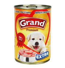 GRAND konz. štěně Extra kuř.kousky 405 g