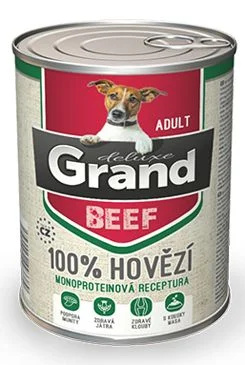 GRAND konz. deluxe pes 100% hovězí 400g