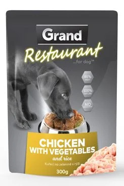 GRAND Restaurant kuřecí na zelenině kapsa pro psy 300 g
