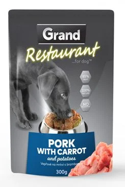 GRAND Restaurant vepřové na mrkvi kapsa pro psy 300 g